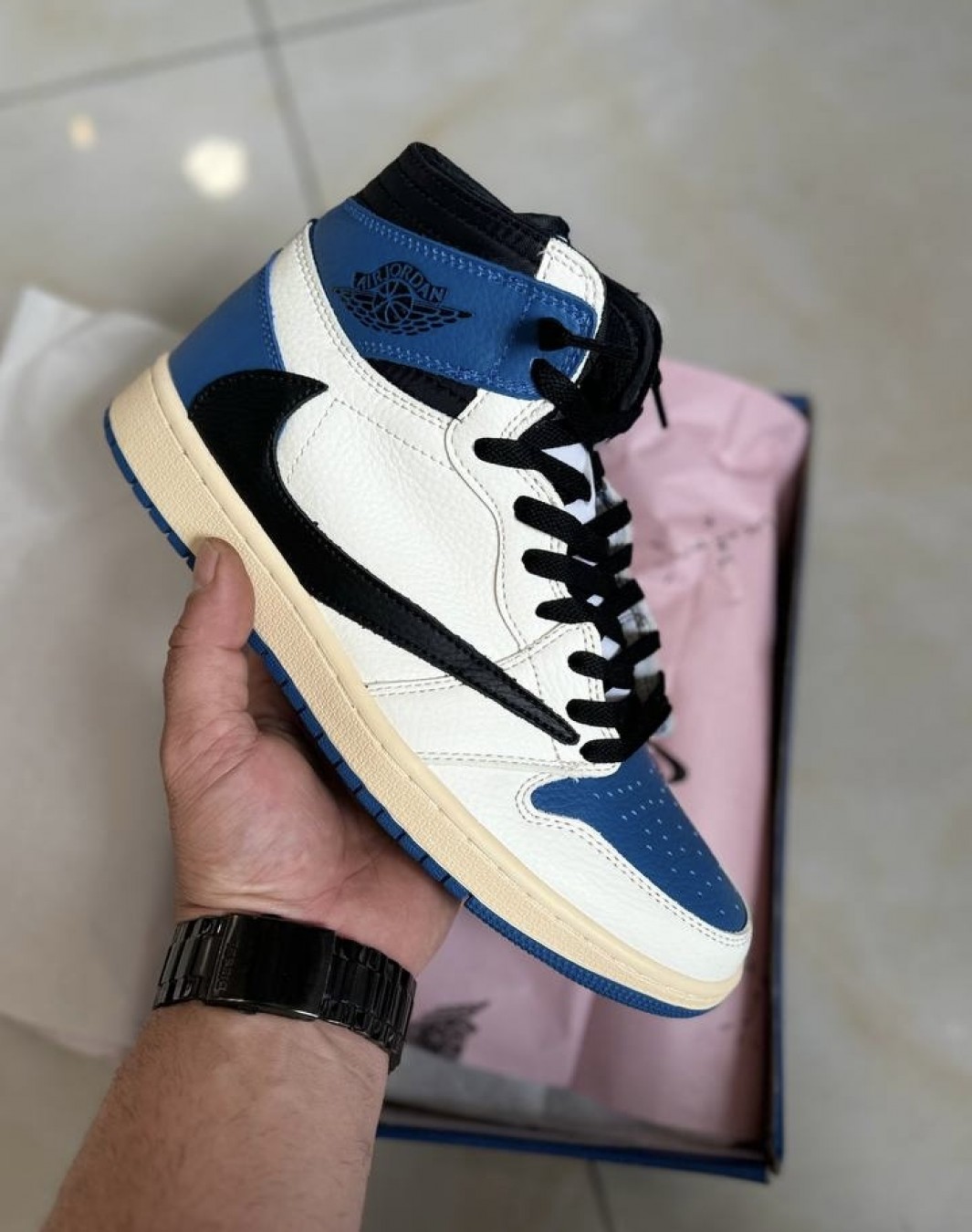 نایکی جردن 1 ترویس اسکات ساقدار فرگمنت || Nike Jordan 1 Travis scott 1 High OG Fragment (کد ۴۷۰)