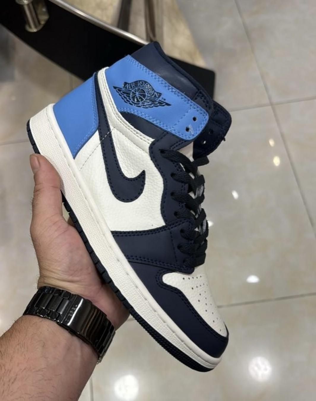 نایکی ایر جردن ۱ ساقدار ابسیدین || Nike Air Jordan 1 Retro High Obsidian (کد ۴۷۷)