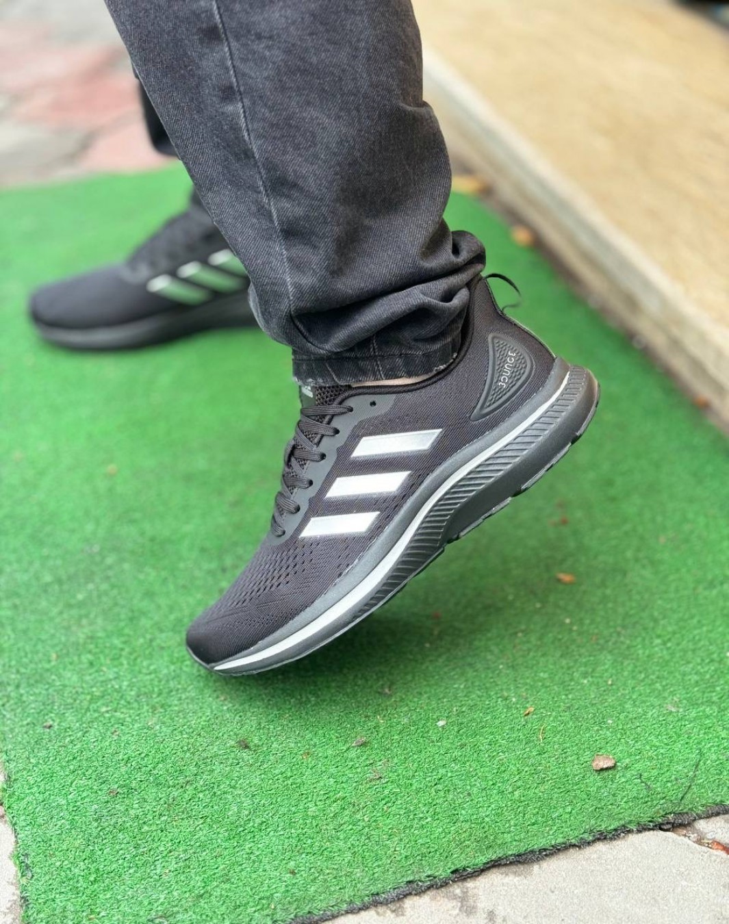 آدیداس بونس مشکی نقره ای || Adidas Bounce Black Silver (کد ۴۹۱)