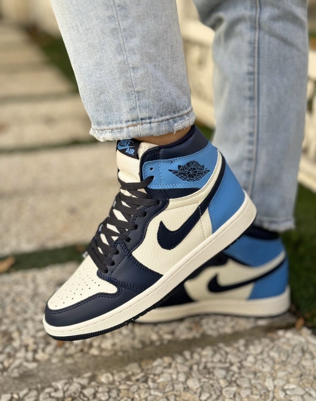 نایکی ایر جردن ۱ ساقدار ابسیدین || Nike Air Jordan 1 Retro High Obsidian (کد ۴۷۷)