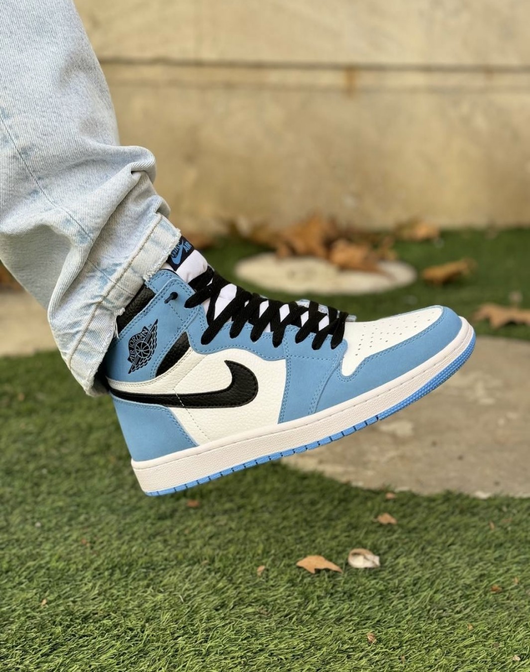 نایکی ایر جردن 1 ساقدار یونیورسیتی بلو || Nike Air Jordan 1 High Retro University Blue (کد ۵۱۹)