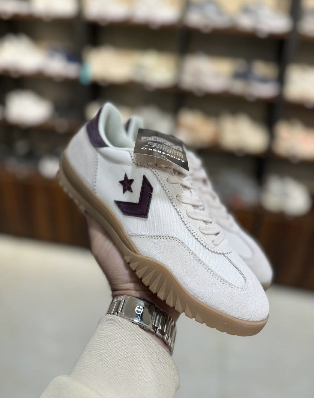 کانورس ران استار ترینر بژ شرابی || Converse Run Star Trainer Beige Burgundy  (کد ۵۲۸)