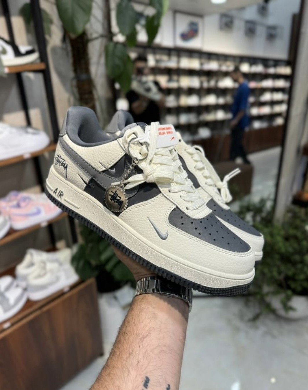 نایکی ایرفورس ۱ سفید خاکستری || Nike Airforce 1 White Dark Gray  (کد ۶۲۲)