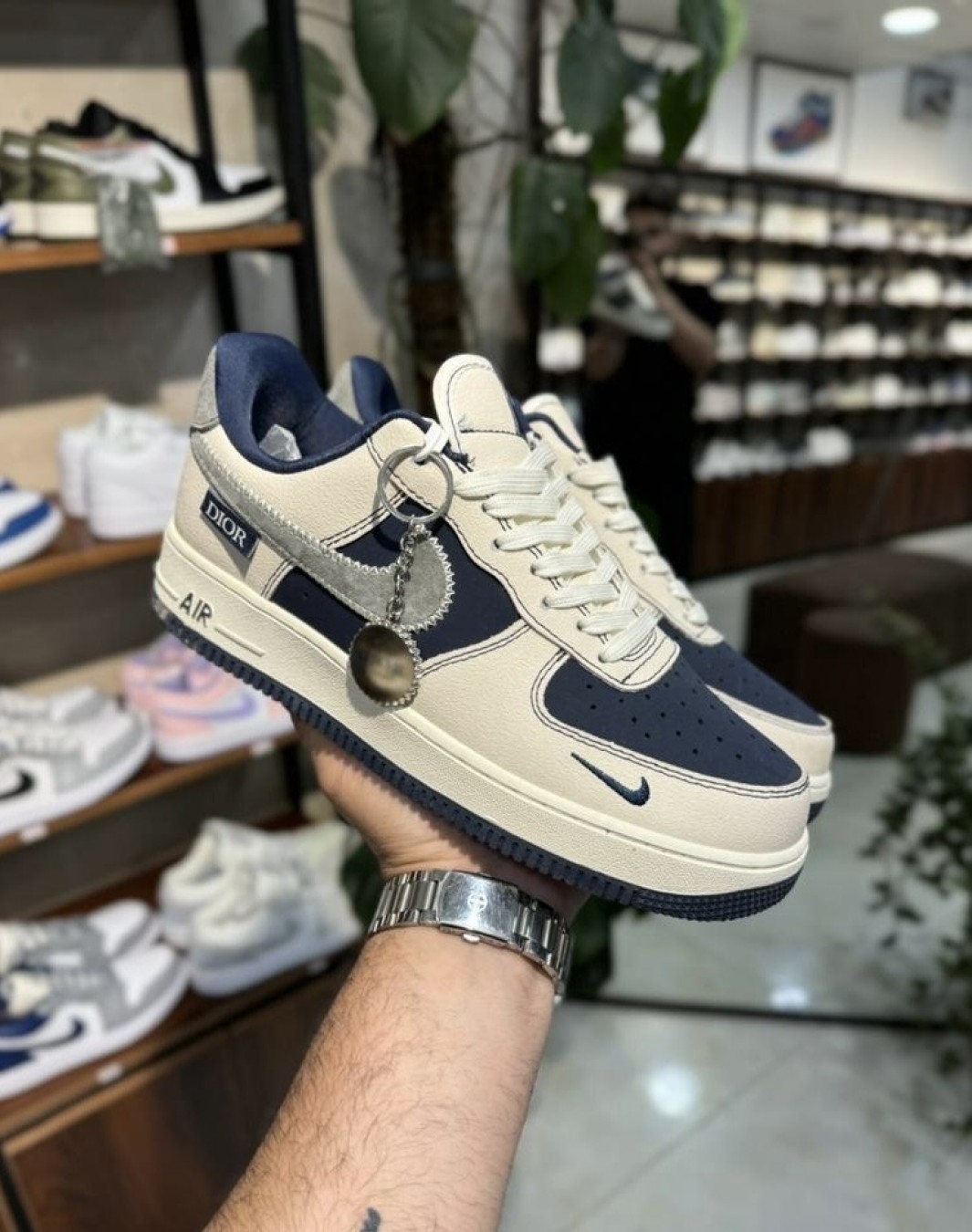 نایکی ایرفورس ۱ دیور سرمه ای || Nike Airforce 1 Dior Navy (کد ۶۲۵)