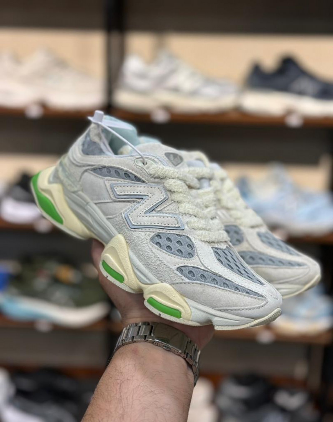 نیوبالانس ۹۰۶۰ کرم طوسی سبز || New Balance 9060 Bricks and Wood (کد ۶۵۰)