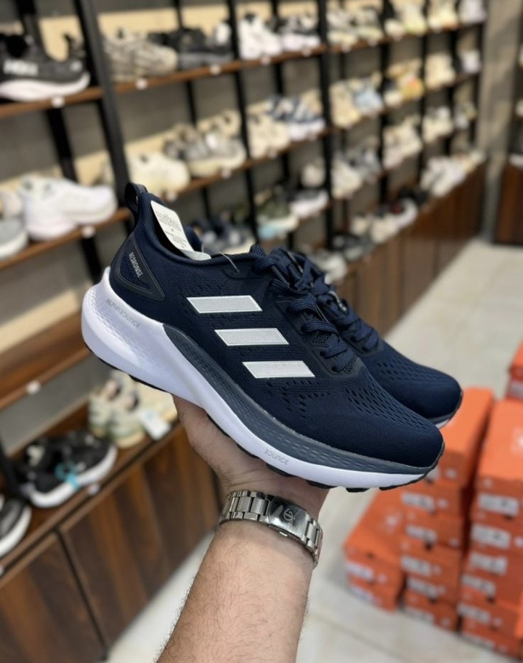 آدیداس ریسرونس آلفابونس سرمه ای || Adidas Resronce Alphabounce Navy (کد ۶۶۵)