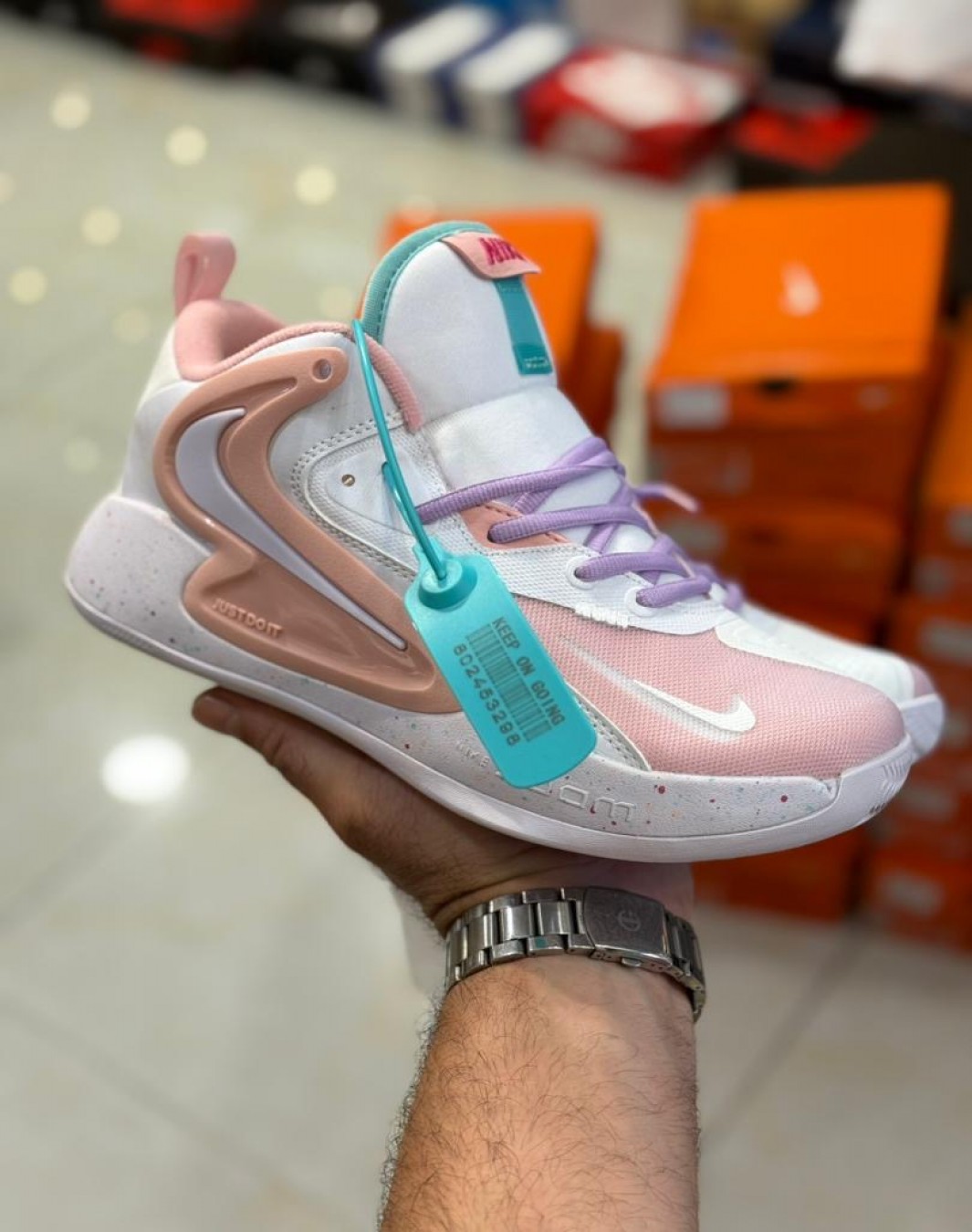 نایکی هایپر ست ۲ سفید صورتی || Nike Hyper Set 2 White Pink (کد ۶۸۰)