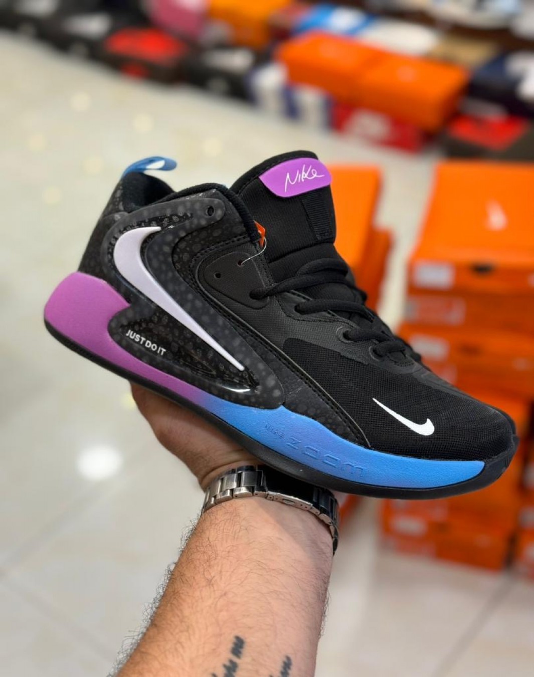 نایکی هایپر ست ۲ مشکی آبی || Nike Hyper Set 2 Black Blue (کد ۶۸۱)