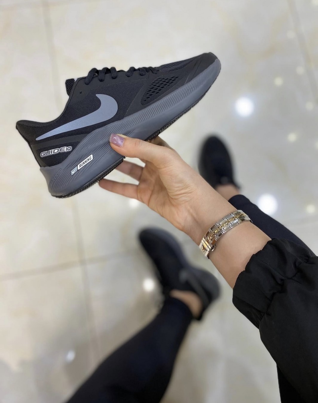 نایکی گاید 10 مشکی طوسی || Nike Guide 10 Black Gray (کد 242)