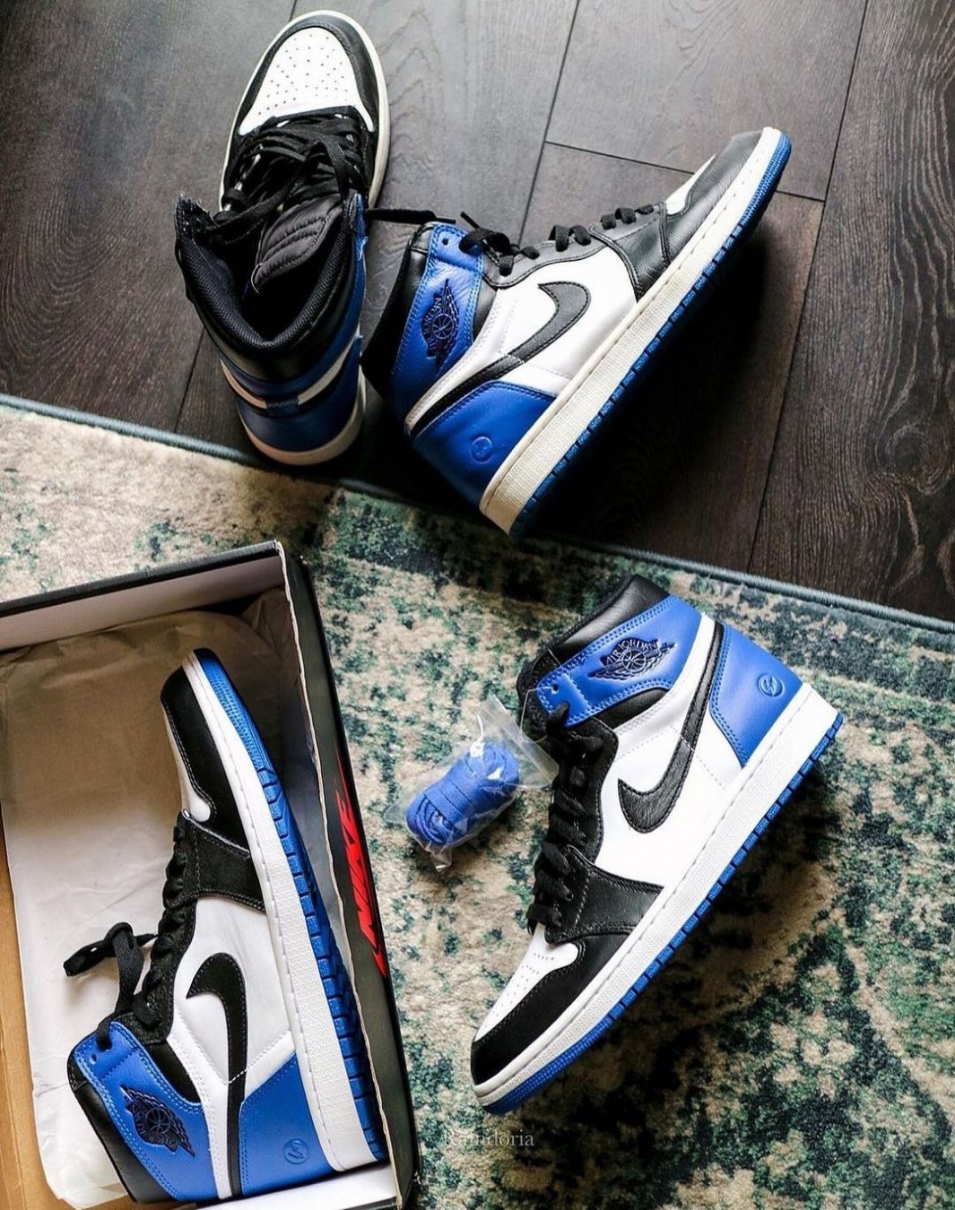 نایکی ایر جردن ۱ ساقدار فرگمنت سفید آبی || Nike Air Jordan 1 Retro High OG Fragment Design (کد ۷۲۶)