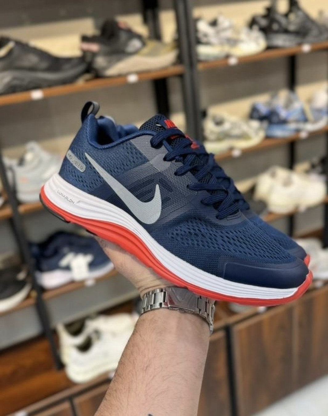 نایکی شیلد لونارلون سرمه ای قرمز || Nike Shield Lunarlon Navy Red (کد 184)