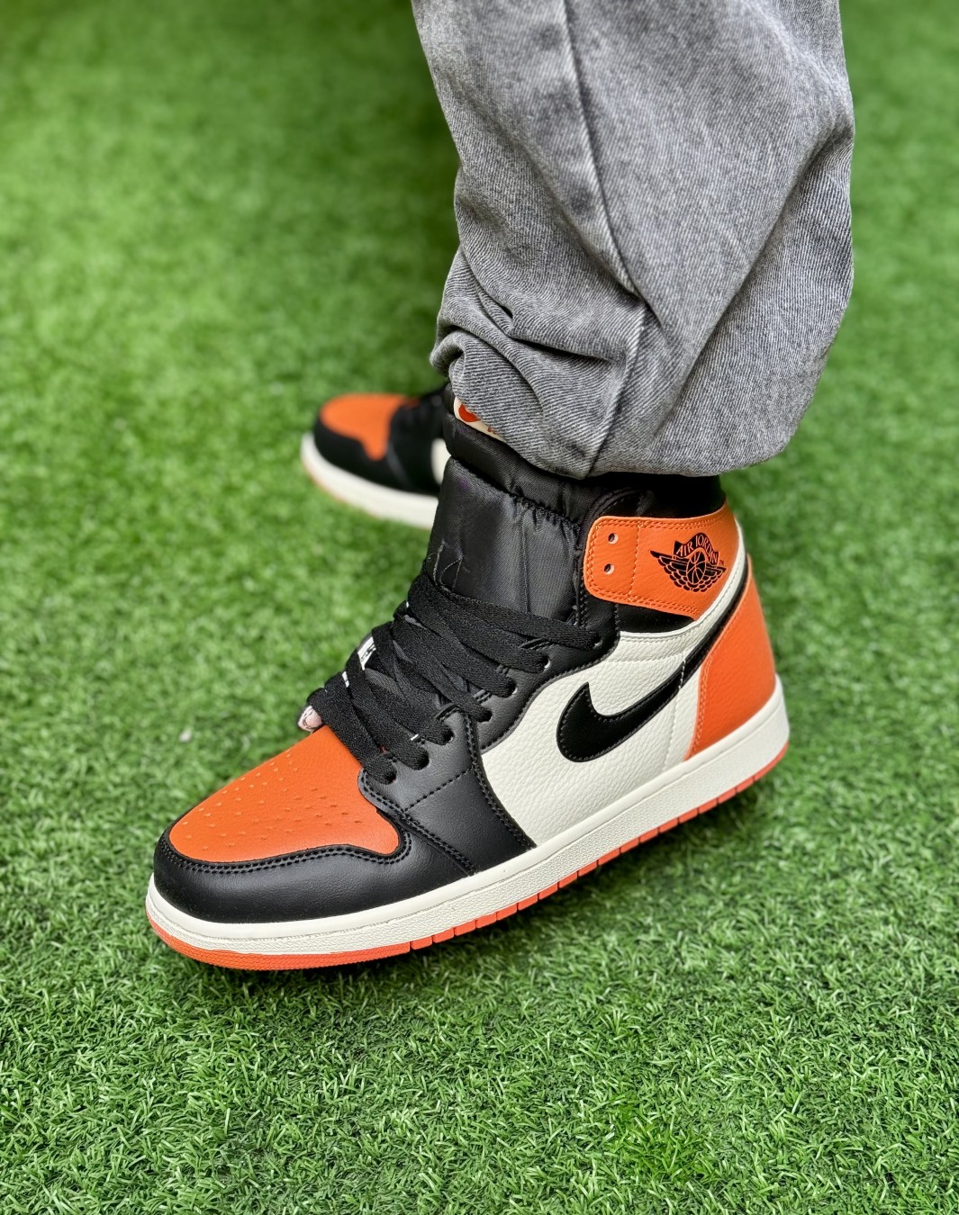 نایکی ایر جردن ۱ ساقدار مشکی نارنجی || Nike Air Jordan 1 Retro High OG Shattered Backboard (کد ۷۲۵)