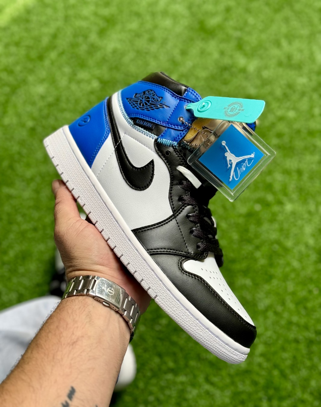 نایکی ایر جردن ۱ ساقدار فرگمنت سفید آبی || Nike Air Jordan 1 Retro High OG Fragment Design (کد ۷۲۶)