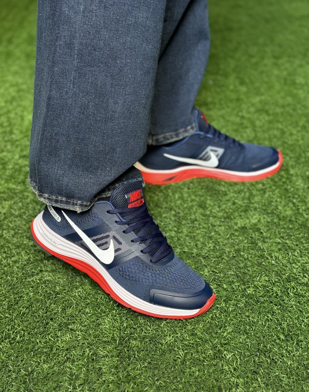 نایکی شیلد لونارلون سرمه ای قرمز || Nike Shield Lunarlon Navy Red (کد 184)