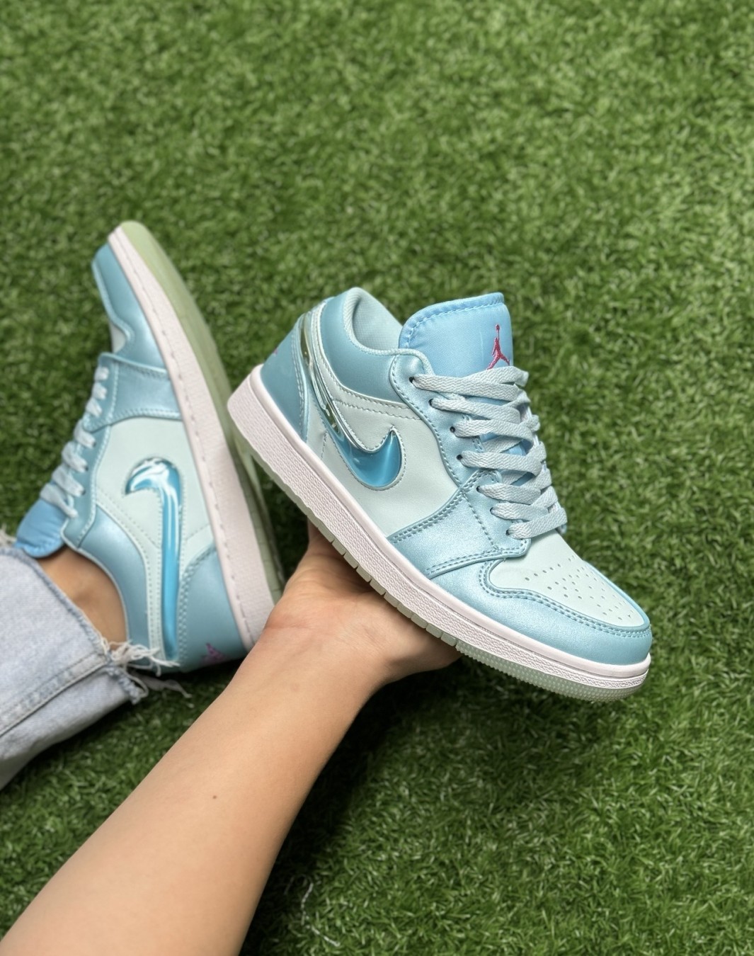 نایکی ایر جردن 1 بدون ساق آبی فیروزه ای