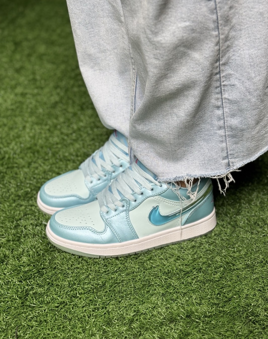 نایکی ایر جردن 1 بدون ساق آبی فیروزه ای