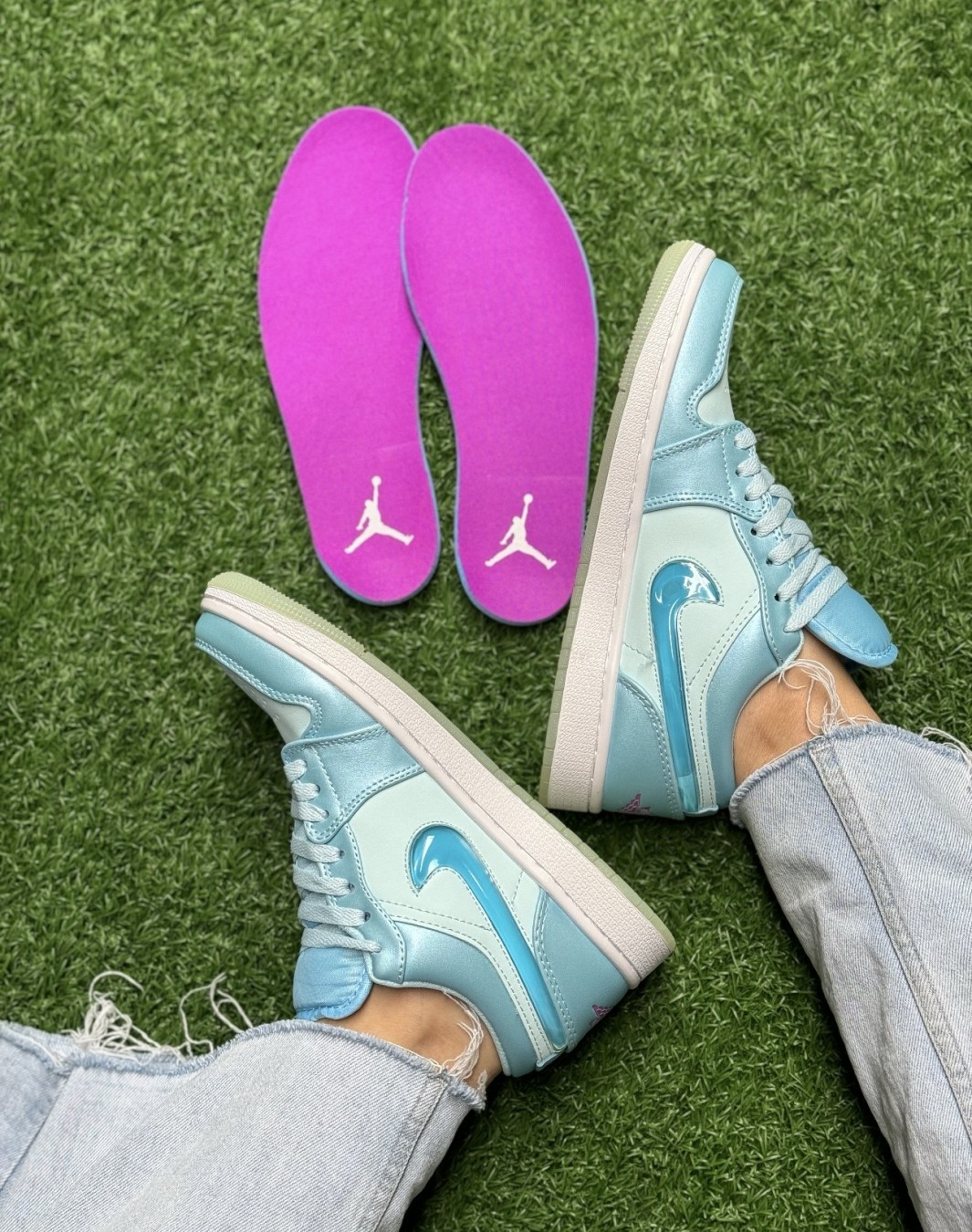 نایکی ایر جردن 1 بدون ساق آبی فیروزه ای