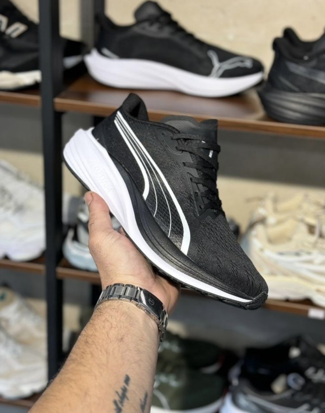 پوما پرو فوم مشکی سفید || Puma ProFoam Black White (کد ۷۳۱)