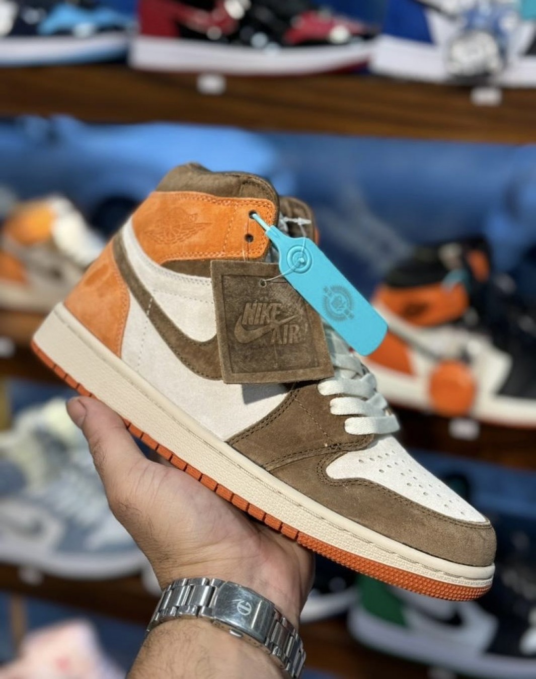 نایکی ایر جردن ۱ ساقدار نارنجی خاکی || Nike Air Jordan 1 Retro High OG Dusted Clay (کد ۷۳۴)