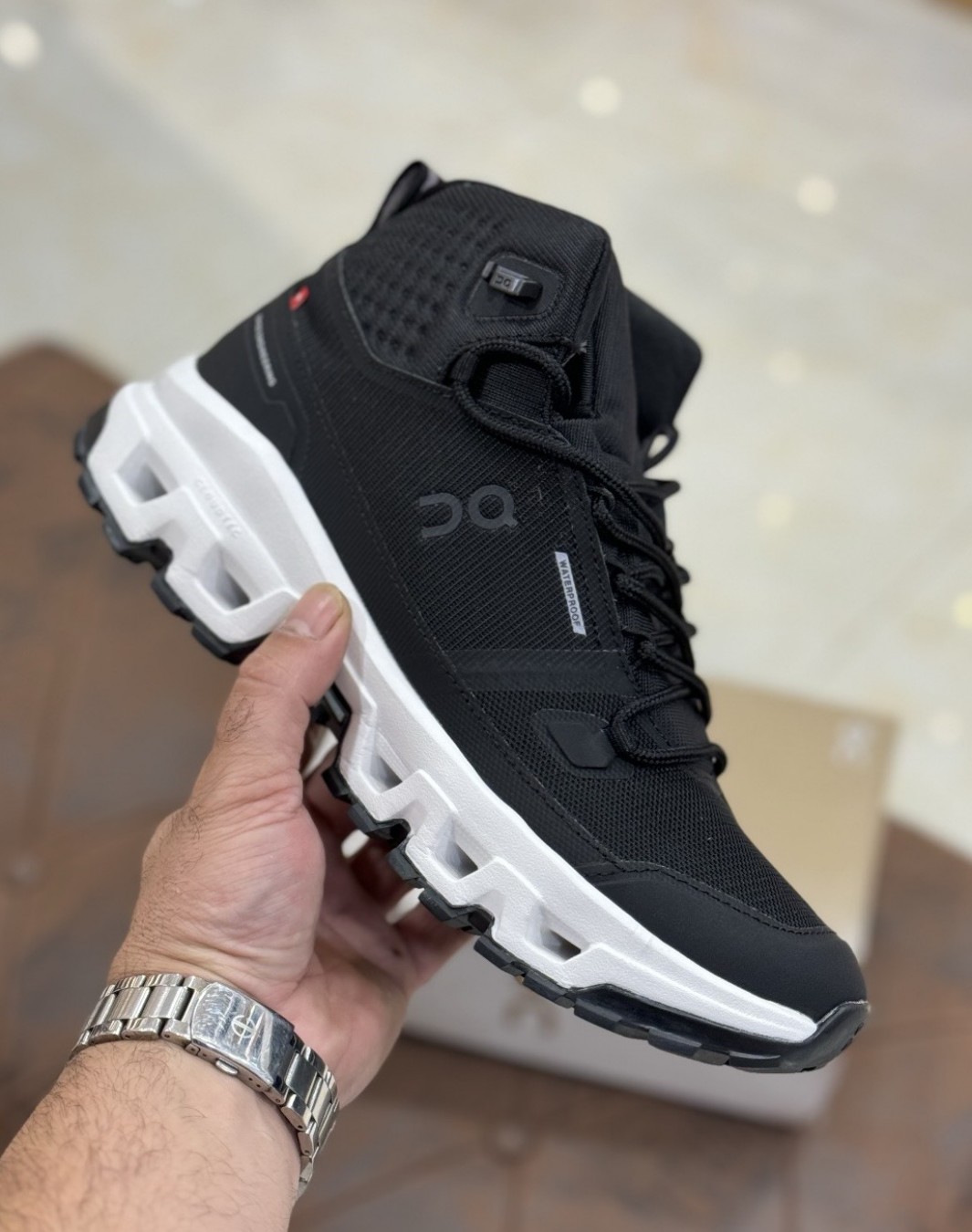 آن رانینگ کلودراک ۲ واترپروف مشکی || On Running Cloudrock 2 Waterproof Black (کد ۷۴۳)