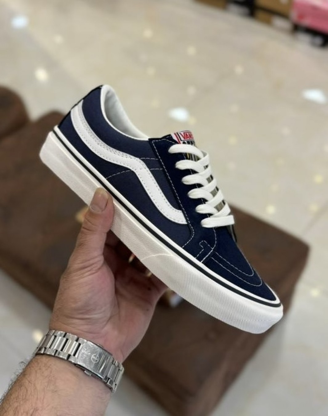 ونس اولد اسکول سرمه ای || Vans SK8 Low Reissue SF Navy (کد ۷۵۵)