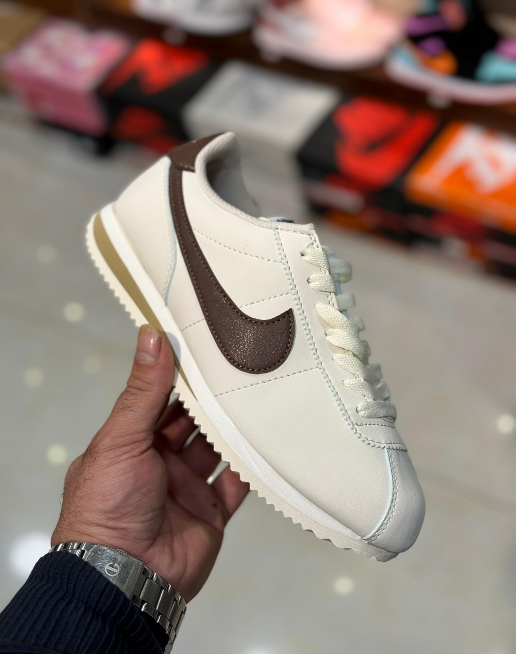 نایکی کورتز کرم قهوه ای || Nike Cortez Cacao Wow (کد ۷۵۷)