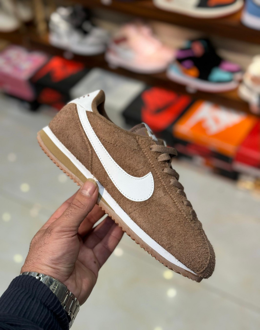 نایکی کورتز قهوه ای روشن || Nike Cortez Mink Brown (کد ۷۵۸)