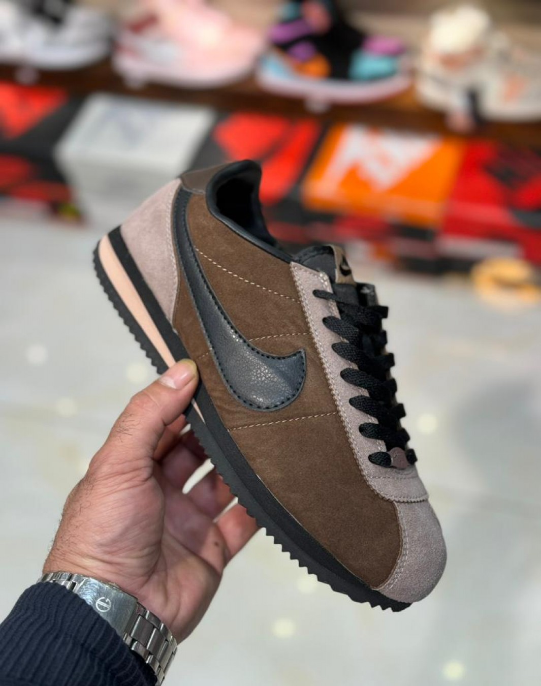 نایکی کورتز قهوه ای تیره || Nike Cortez Brown Black (کد ۷۶۰)