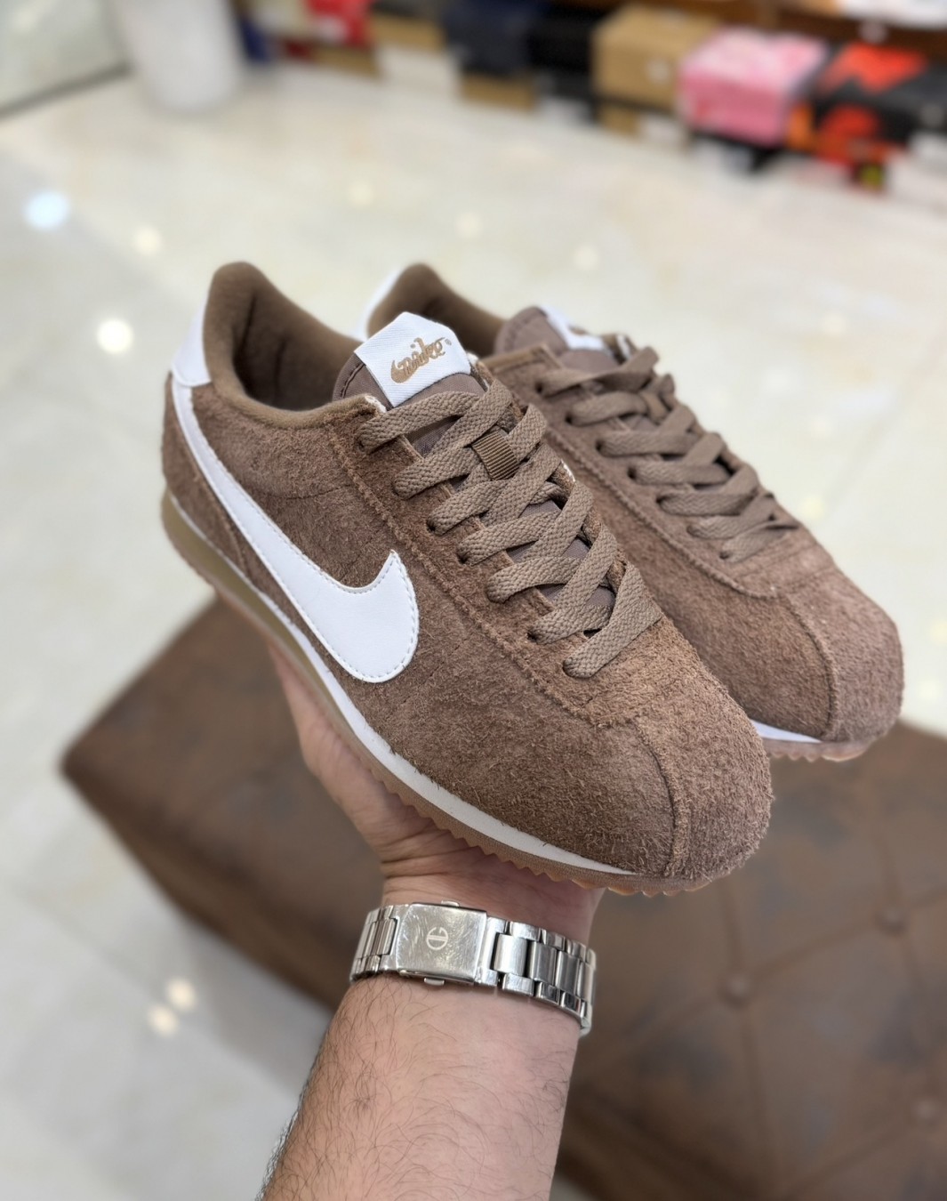 نایکی کورتز قهوه ای روشن || Nike Cortez Mink Brown (کد ۷۵۸)