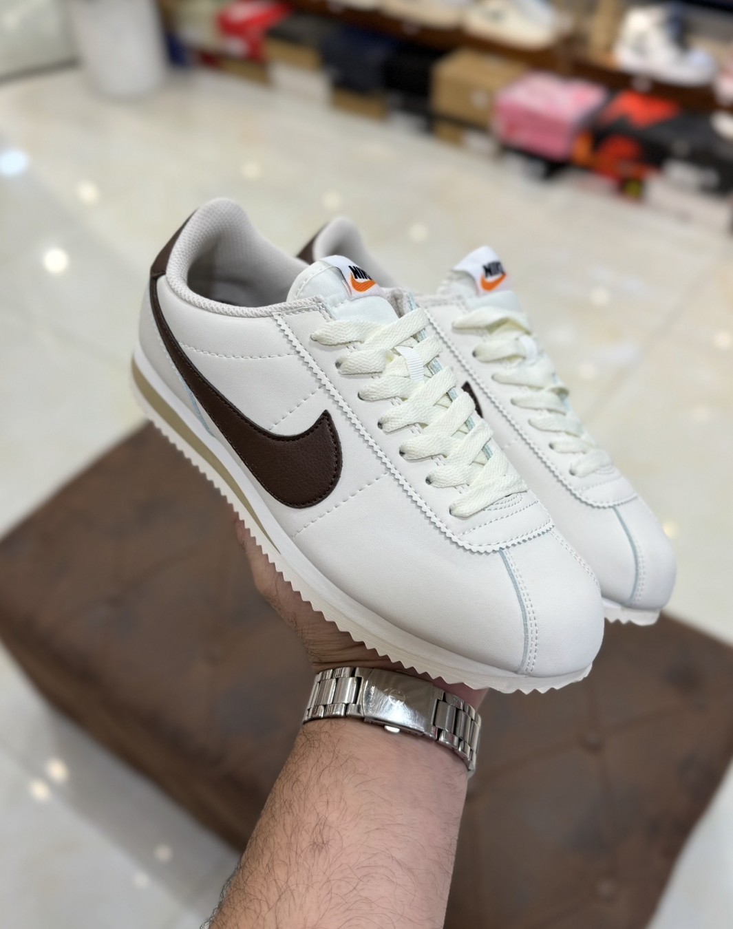 نایکی کورتز کرم قهوه ای || Nike Cortez Cacao Wow (کد ۷۵۷)