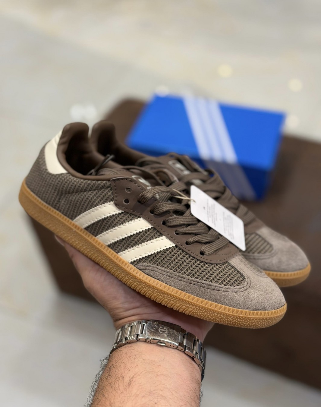 آدیداس اسپزیال قهوه ای حصیری || Adidas Spezial Woven Kinder (کد ۷۸۲)