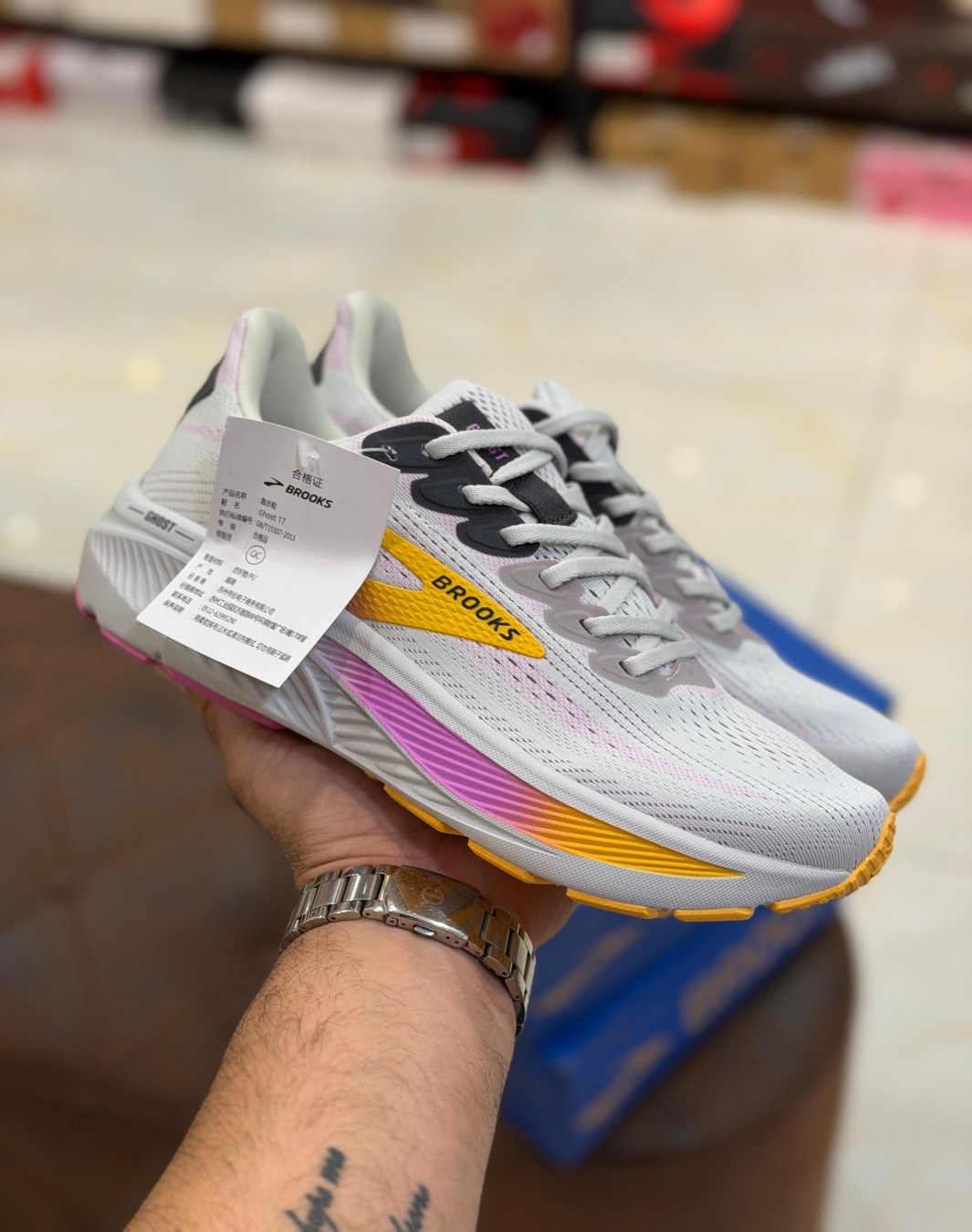 بروکس گوست ۱۷ طوسی صورتی || Brooks Ghost 17 Gray Pink (کد ۷۸۳)