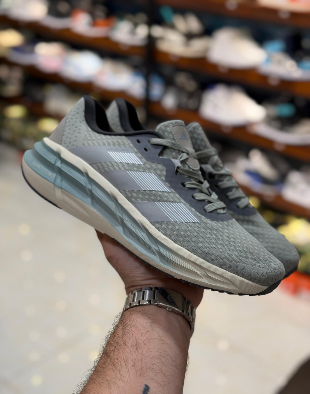 آدیداس آدی استار ۳ خاکستری سبز || Adidas Adistar 3 Gray Green (کد ۷۹۱)