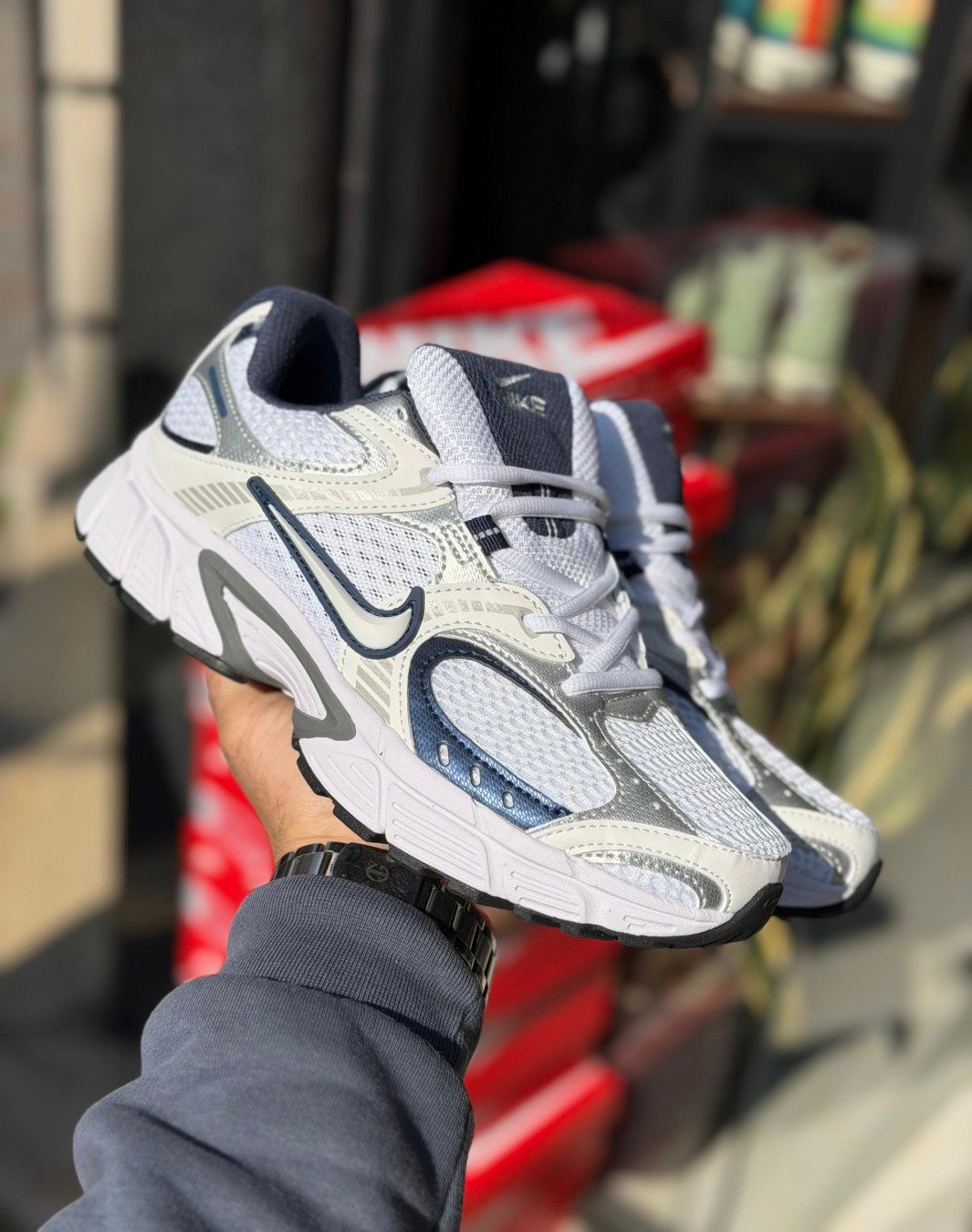 نایکی وی ۵ RNR سرمه ای نقره ای || Nike V5 RNR Silver Navy Metallic (کد ۸۵۱)