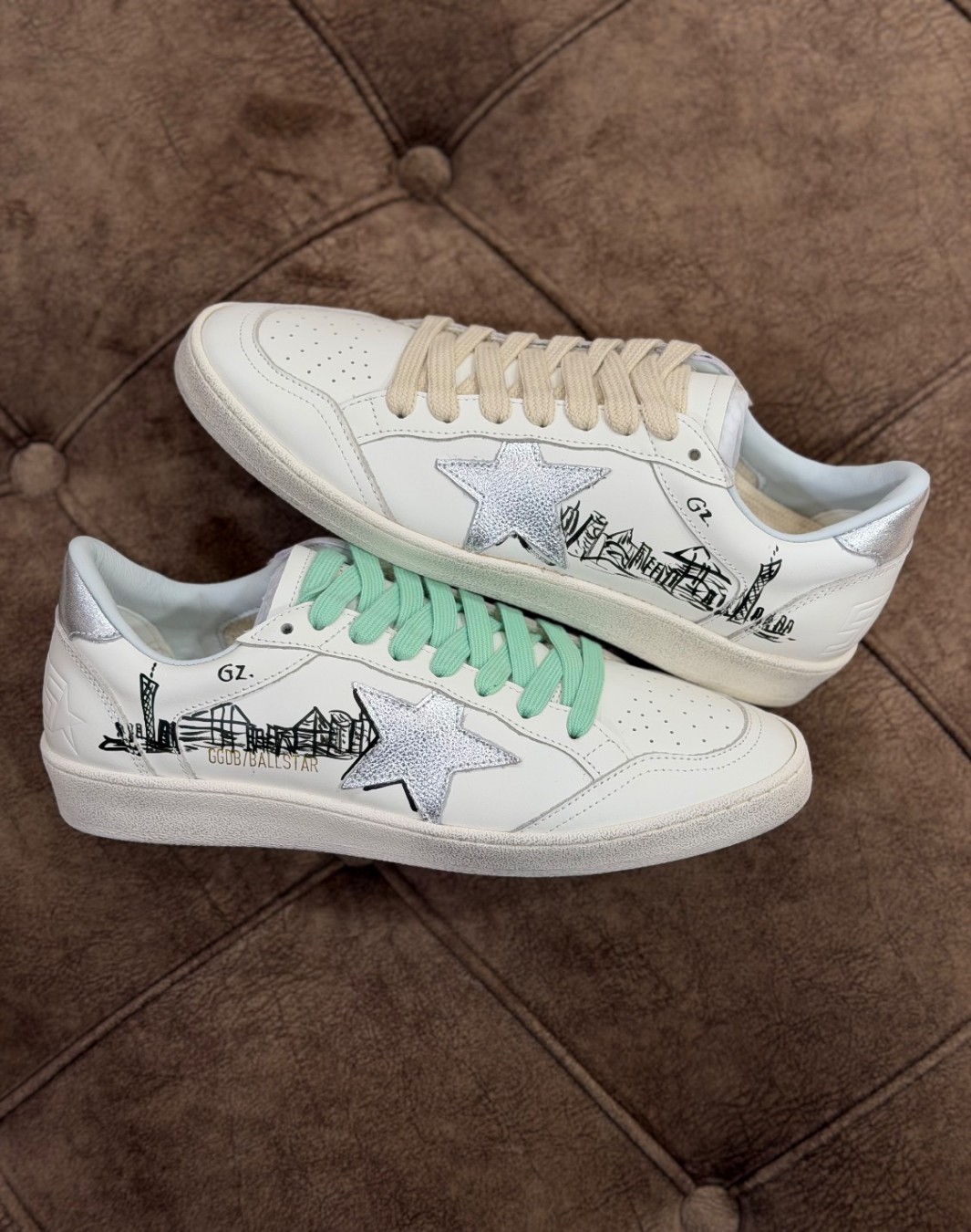 گلدن گوس بال استار سفید نقره ای || Golden Goose BallStar White Silver (کد ۸۸۱)