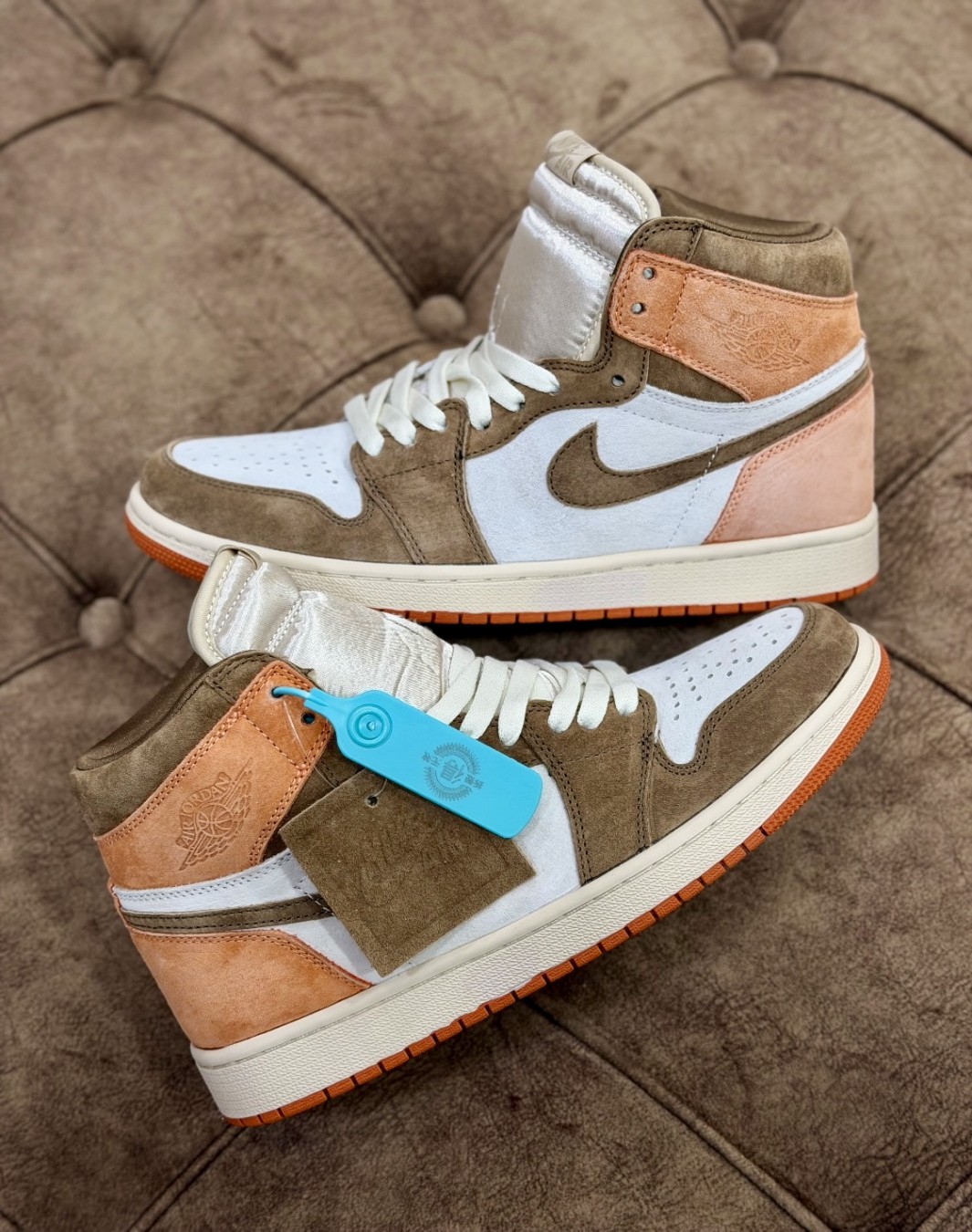 نایکی ایر جردن ۱ ساقدار نارنجی خاکی || Nike Air Jordan 1 Retro High OG Dusted Clay (کد ۷۳۴)