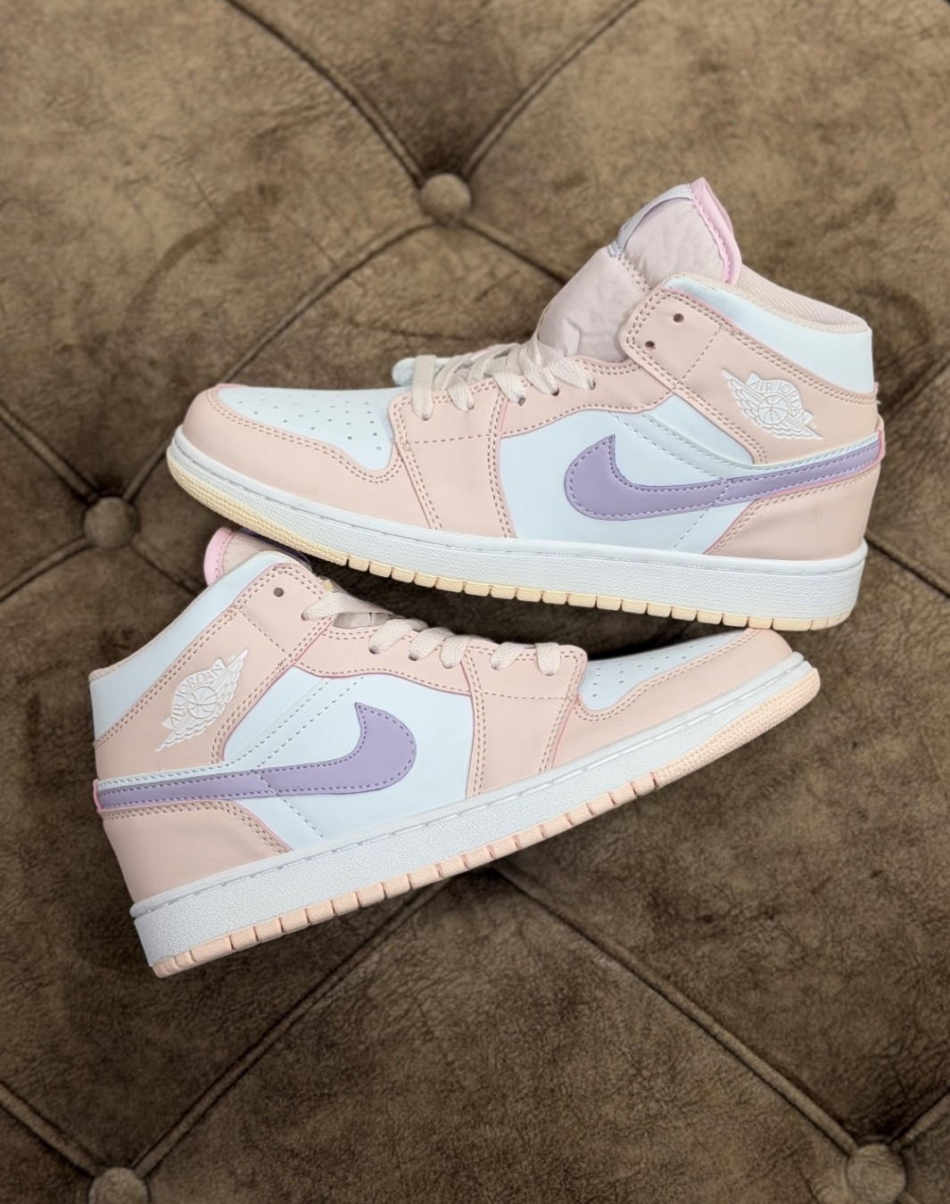 نایکی ایر جردن ۱ ساقدار پینک واش || Nike Air Jordan 1 Mid Pink Wash (کد ۸۱۶)