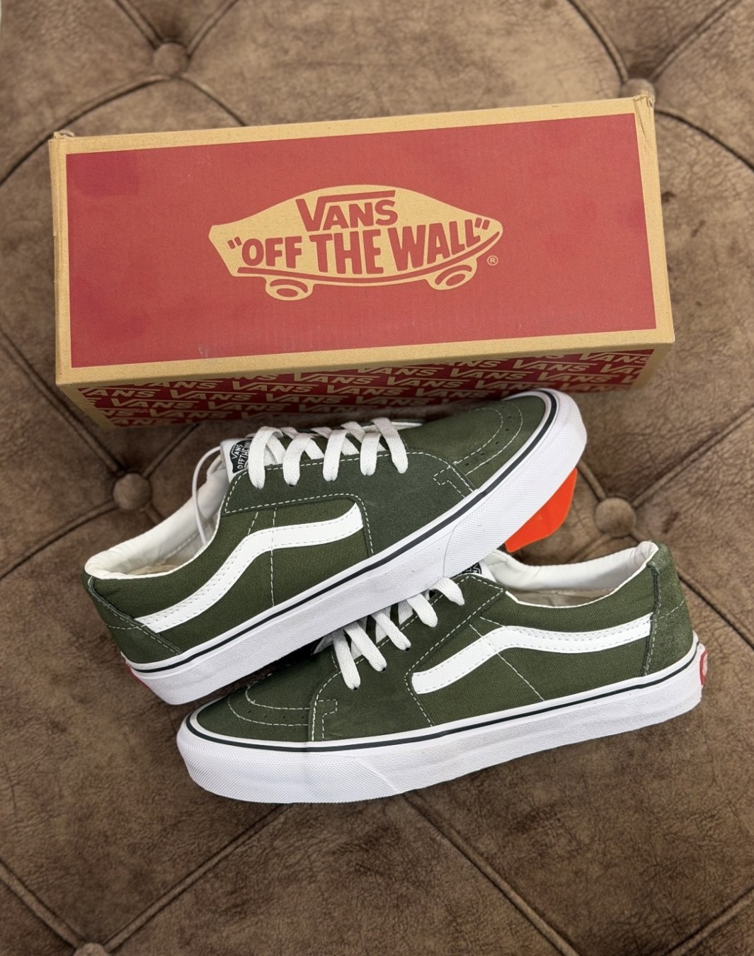 ونس اولد اسکول زیتونی || Vans SK8 Low Reissue SF Olive (کد ۷۶۶)