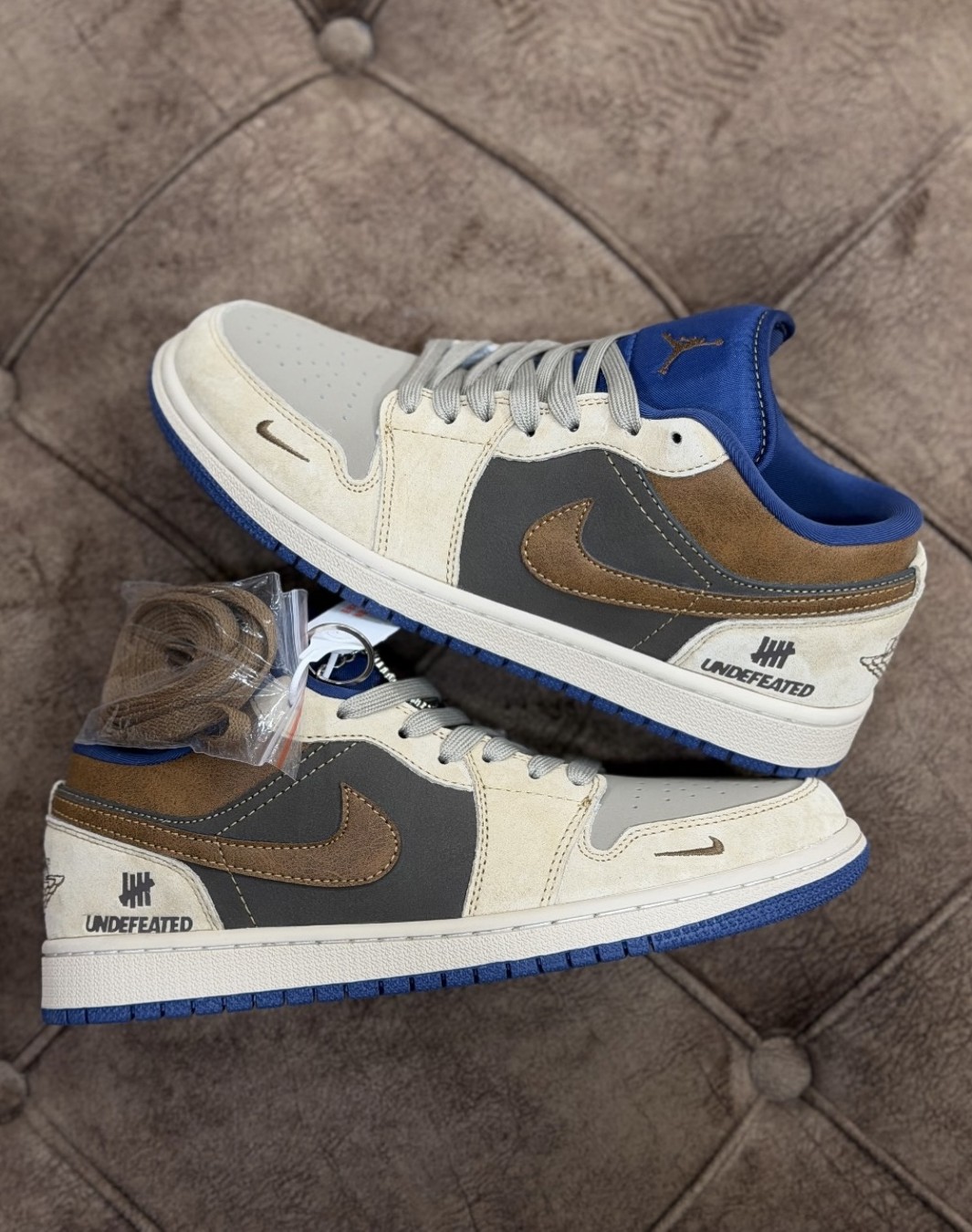 نایکی ایر جردن ۱ بدون ساق خاکی قهوه ای‌ || Nike Air Jordan 1 Low Undefeated (کد ۸۵۹)