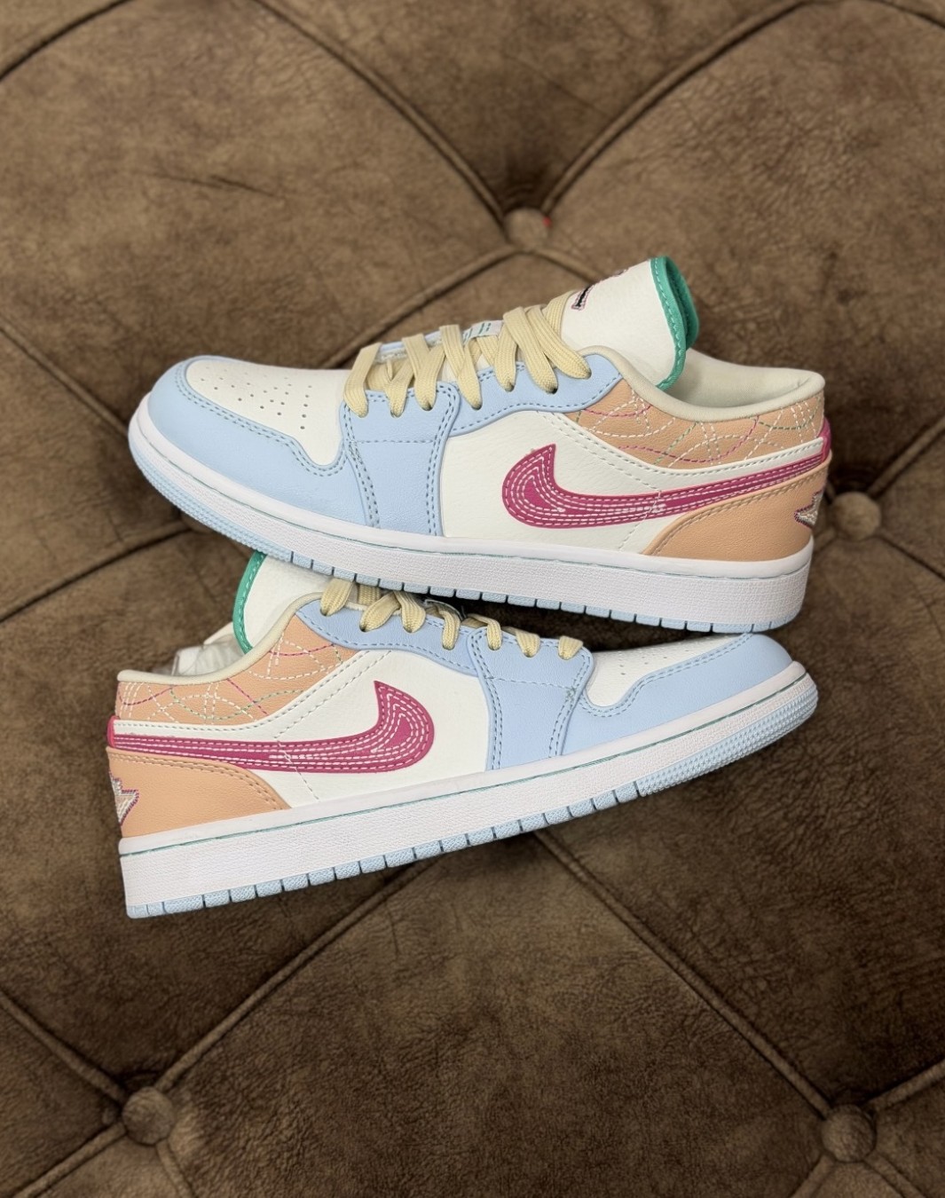 نایکی ایر جردن 1 بدون ساق مولتی کالر ساشیکو || Nike Air Jordan 1 Low Multi Color Sashiko (کد ۷۳۹)