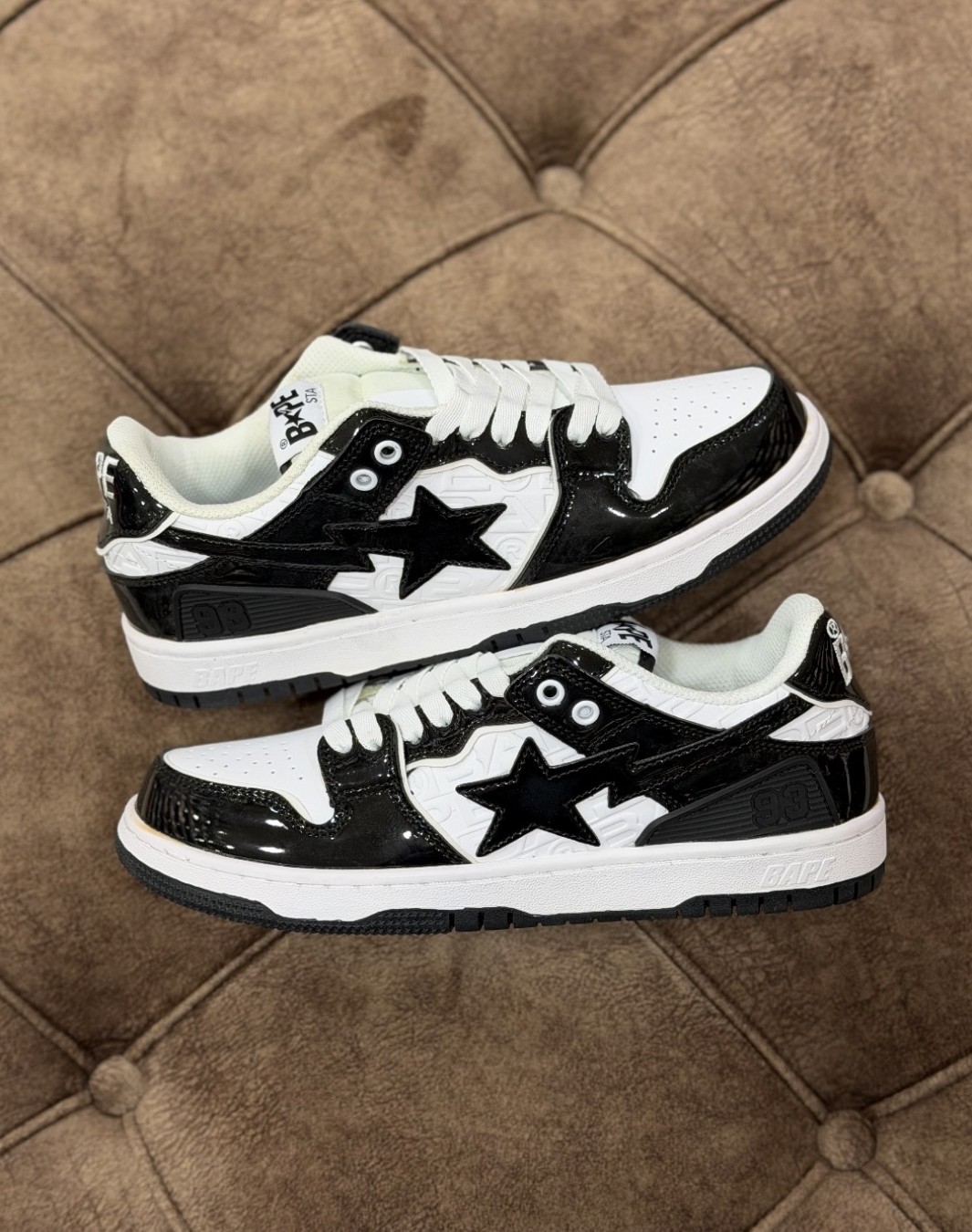 بیپ استا لو مشکی سفید || A Bathing APE Bape SK8 Sta Low Black (کد ۶۸۷)
