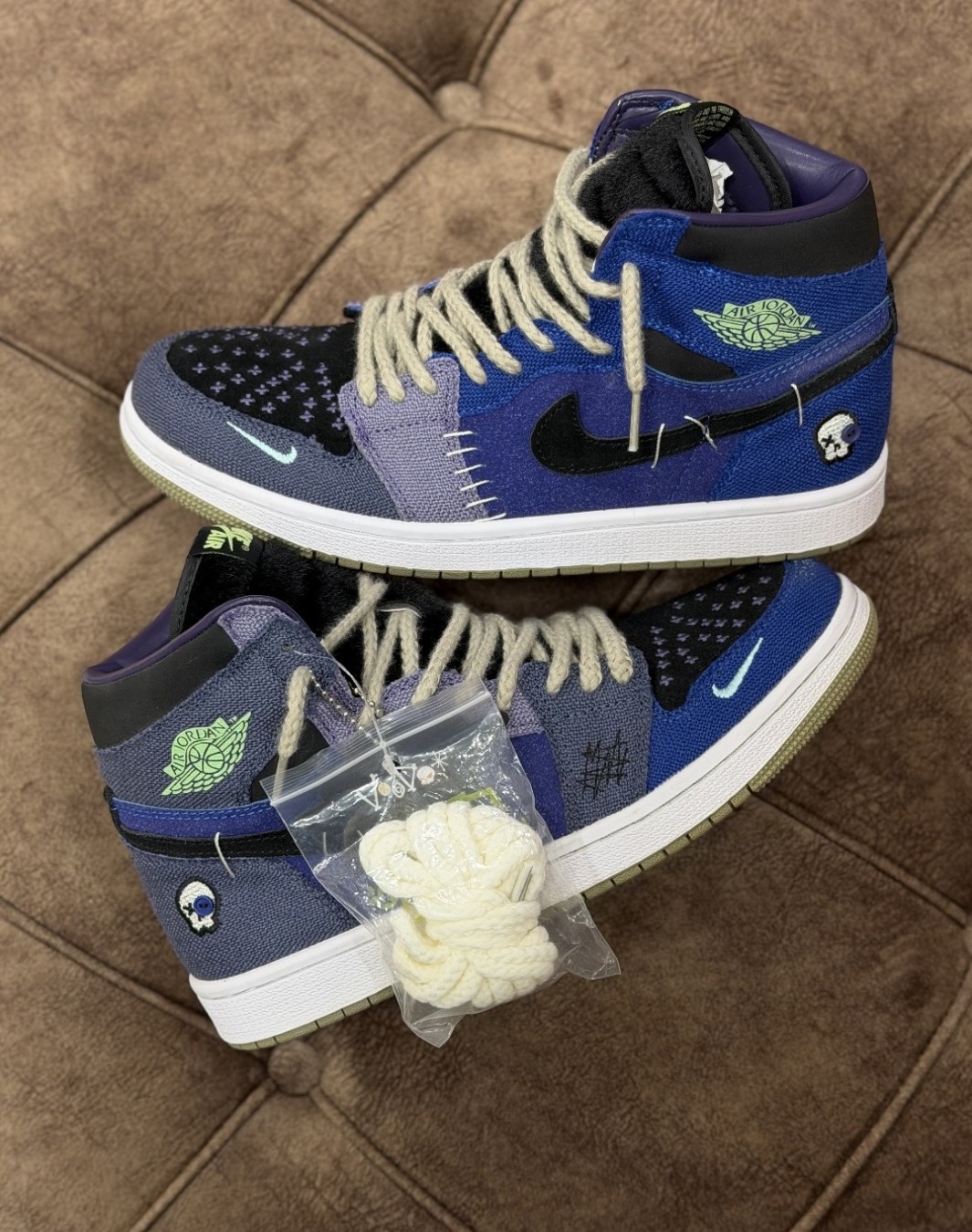 نایکی ایر جردن ۱ ساقدار زایان وودوو آبی || Nike Air Jordan 1 mid Zion Voodoo Blue (کد ۴۳۴)
