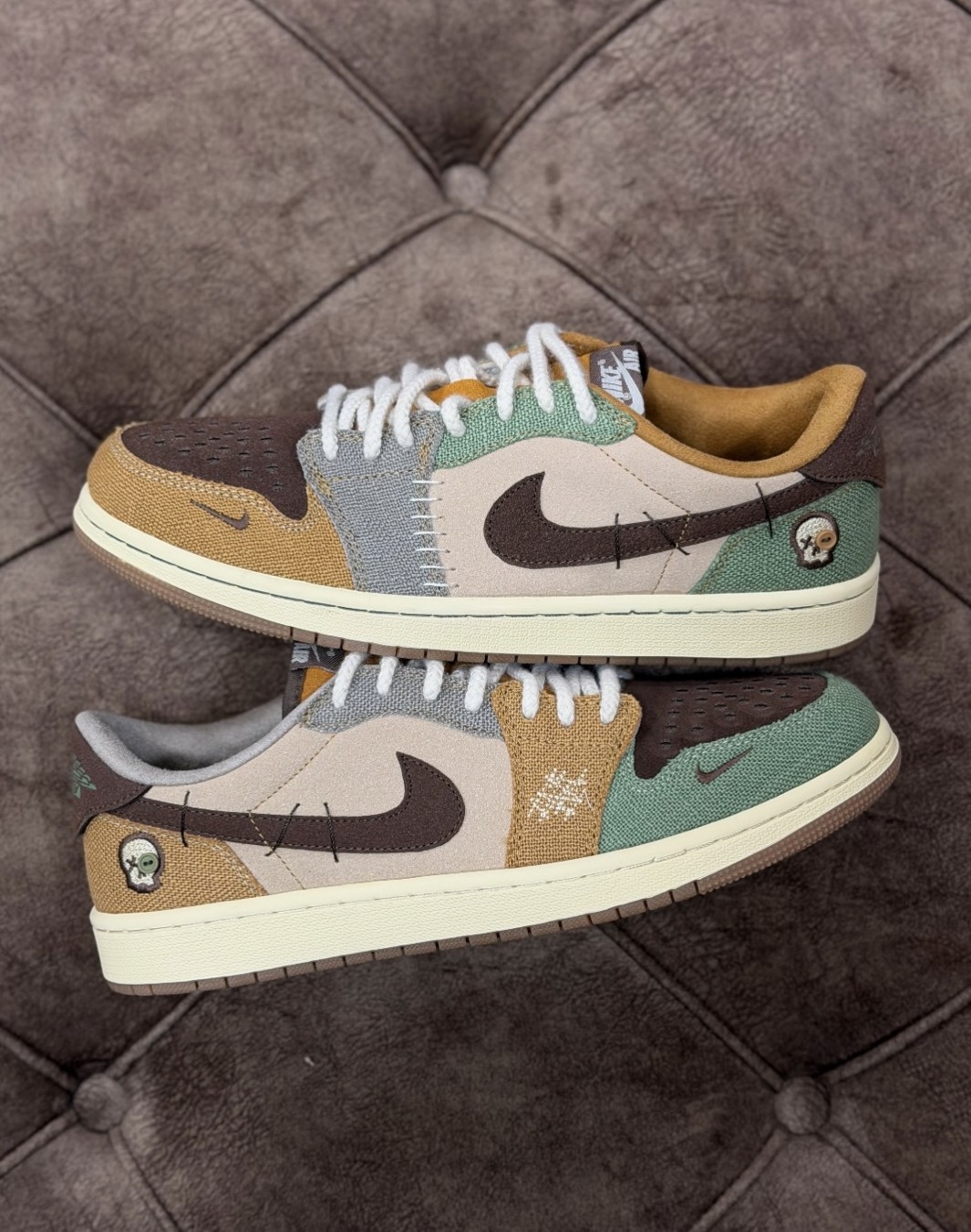نایکی ایر جردن ۱ بدون ساق زایان وودوو قهوه ای کرم || Nike Air Jordan 1 Low Zion Voodoo (کد ۳۱۰)