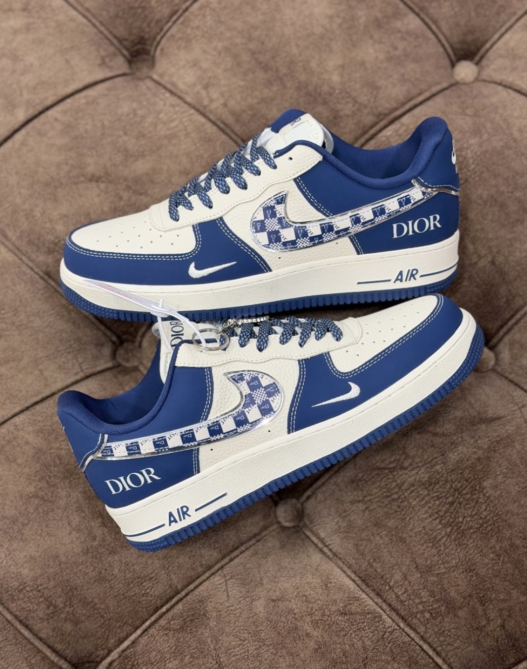 نایکی ایرفورس ۱ دیور آبی سفید‌ || Nike Airforce 1 x Dior Blue White (کد ۸۹۳)