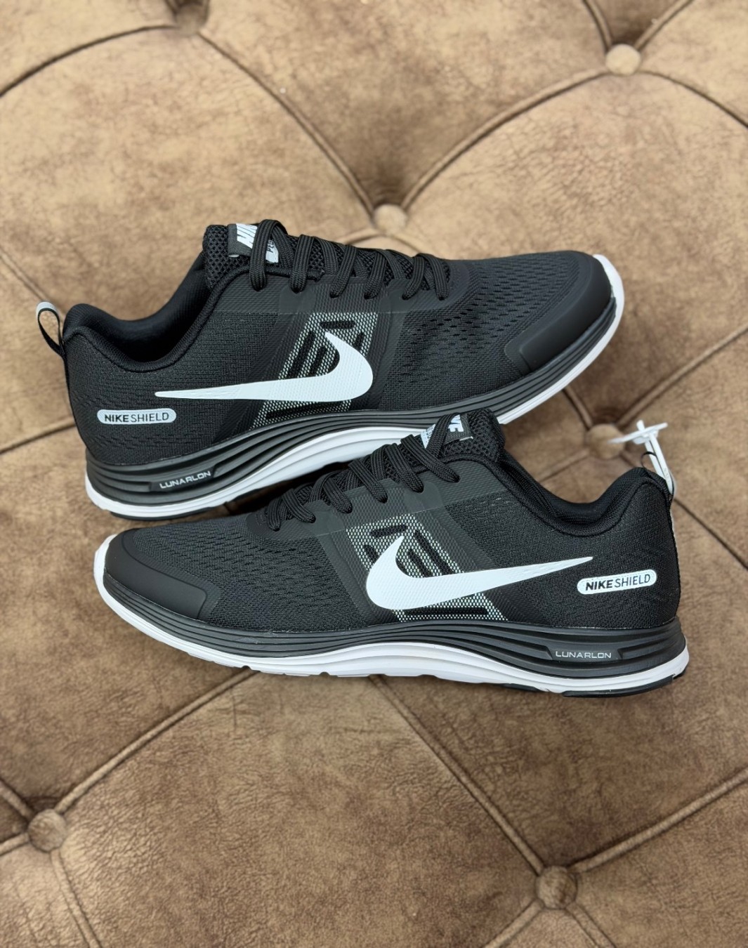 نایکی شیلد لونارلون مشکی سفید || Nike Shield Lunarlon Black White (کد ۴۹۸)
