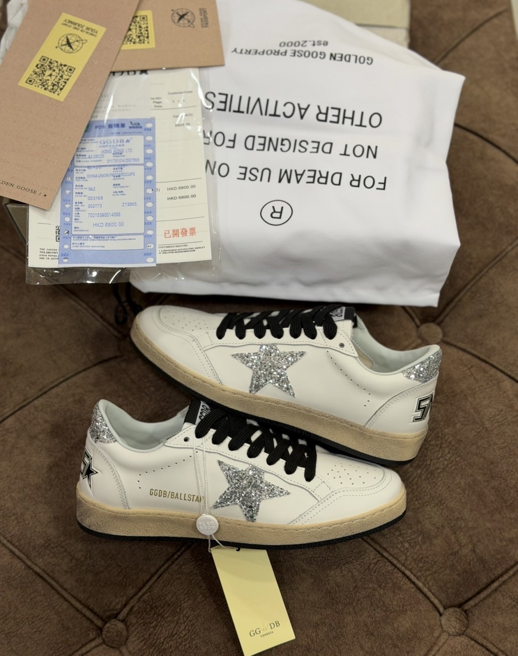 گلدن گوس بال استار سفید نقره ای || Golden Goose BallStar White Gilliter Star (کد ۱۰۲۳)