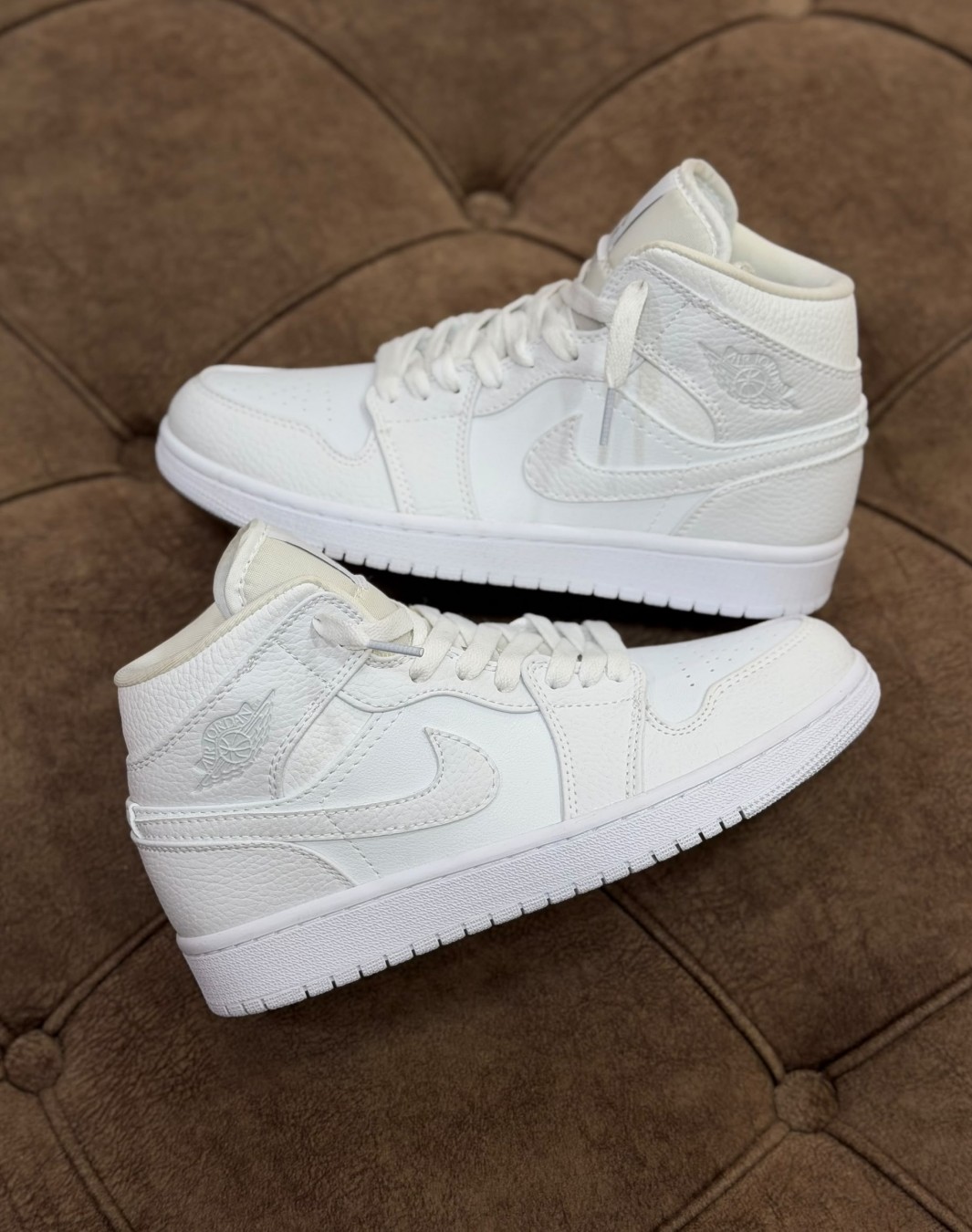 نایکی ایر جردن ۱ ساقدار سفید || Nike Air Jordan 1 Mid White (کد ۳۴۵)